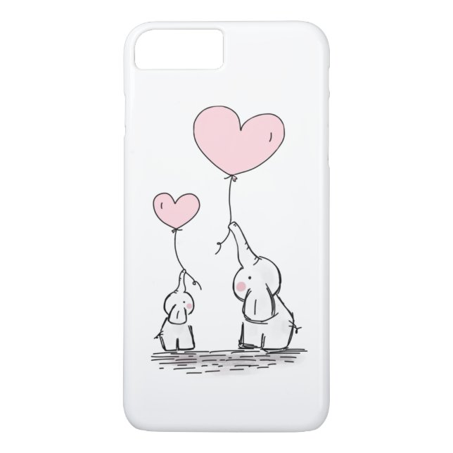 Capa Para iPhone, Case-Mate Mãe e Bebê Elefante com Balões (Verso)