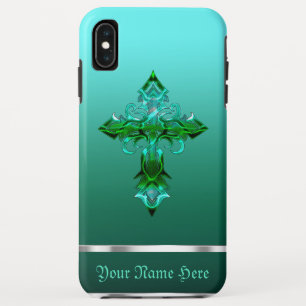 Capa Para iPhone Da Case-Mate Maiúscula X do iPhone Cross Medieval Verde