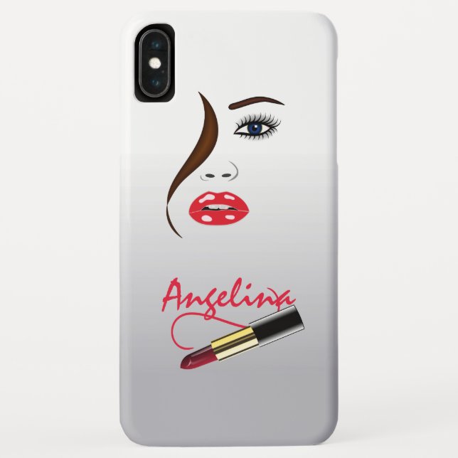Capa Para iPhone, Case-Mate Makeup Artist Face e Lipstick no espelho (Verso)