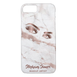 Capa iPhone 8/ 7 Makeup Eyelash Beauty Rosa Dourado Marble Lashes L