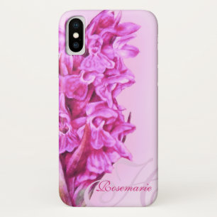 Capa Para iPhone X Mala personalizada com pínus cor-de-rosa orquídeo