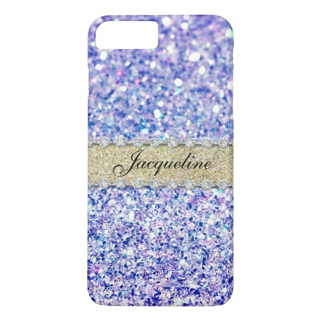 Capa Para iPhone, Case-Mate Mala Personalizada Glitter Bling Dourada de Jewel  (Verso)