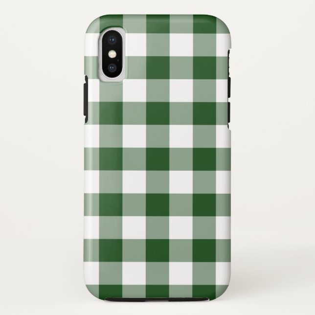 Capa Para iPhone, Case-Mate Mala X da Xadrez de Buffalo Verde e Branco (Verso)
