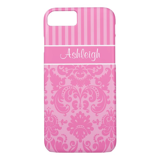 Capa Para iPhone, Case-Mate Maleta iPhone 7, rosa, branco e riscado (Verso)