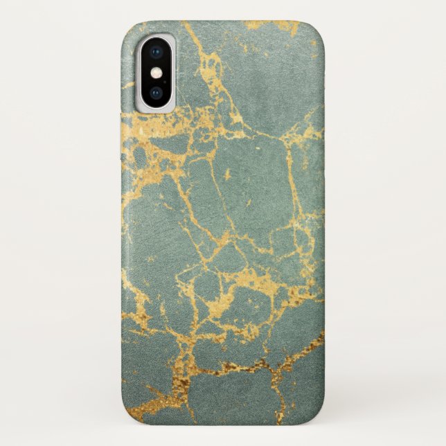 Capa Para iPhone, Case-Mate Maleta iPhone / iPad Marble azul e Dourada (Verso)