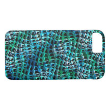 Malha do saco torta e ondulada, ciano verde