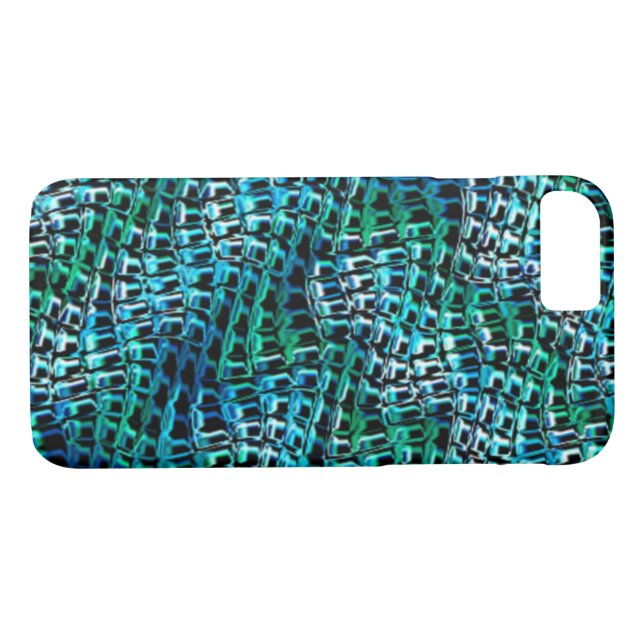 Capa Para iPhone, Case-Mate Malha do saco torta e ondulada, ciano verde (Verso (Horizontal))