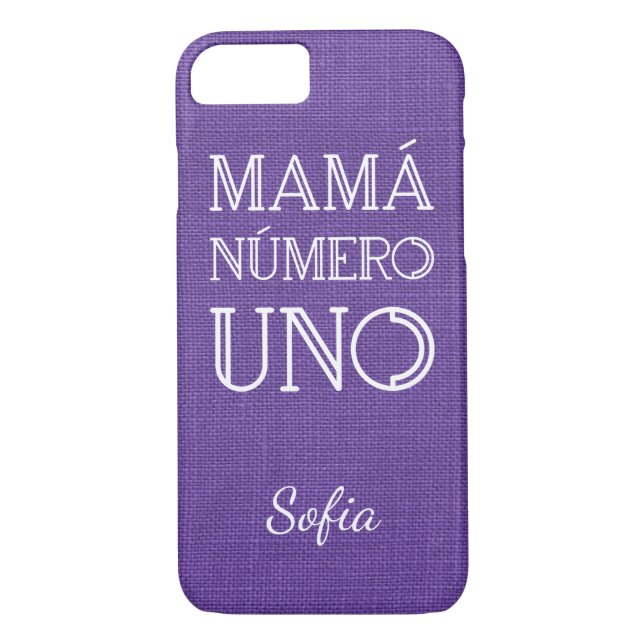 Capa Para iPhone, Case-Mate Mamá Número sobre Violet Linen Photo, Nome Persona (Verso)