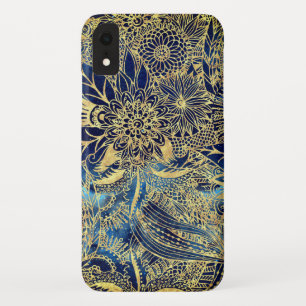 Capa Para iPhone Da Case-Mate Mandala floral de ouro elegante e design de nebulo