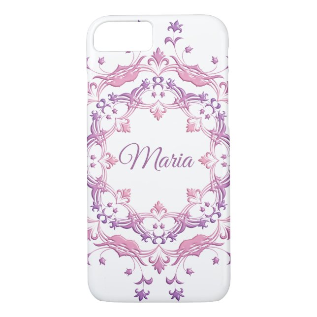 Capa Para iPhone, Case-Mate Mandala floral étnica. Monograma (Verso)