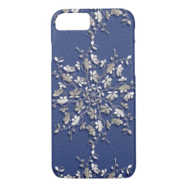 Capa Para iPhone, Case-Mate Mandala metálica étnica no fundo azul do grunge (Verso)