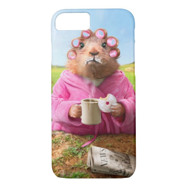 Capa Para iPhone, Case-Mate Manhã Groundhog com rosquinha e café do pequeno (Verso)