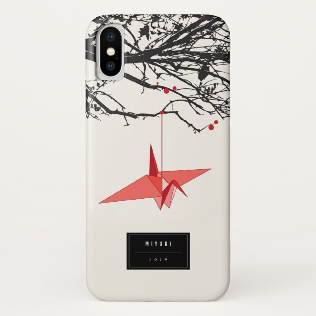 Capa Para iPhone, Case-Mate Manipulação De Origami Red Paper Cranes Branches Z (Verso)