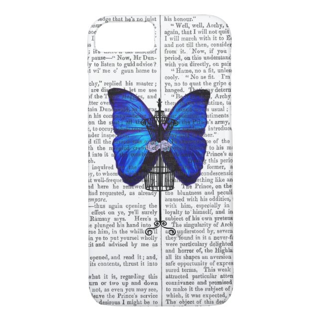 Capa Para iPhone, Case-Mate Mannequin Blue Butterfly (Verso)
