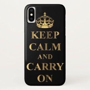 Capa Para iPhone X Mantenha a calma & continue