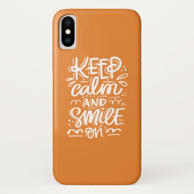 Capa Para iPhone, Case-Mate Mantenha a calma e sorria sobre (Verso)