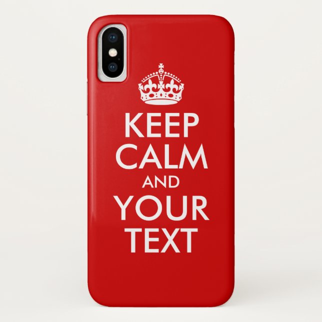 Capa Para iPhone, Case-Mate Mantenha calma e seu texto (Verso)