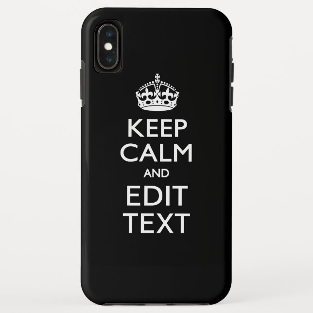 Capa Para iPhone, Case-Mate MANTENHA CALMA E seu texto em preto sólido (Verso)