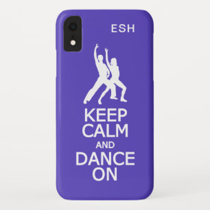 Capa Para iPhone Da Case-Mate Manter a calma e a dança com monograma e cor perso