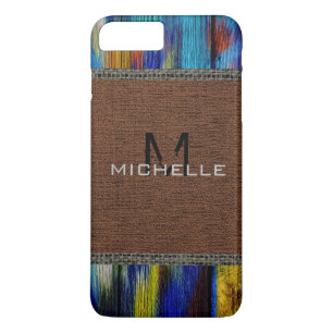 Capa Para iPhone Da Case-Mate Mão De Tinta Parece Monograma Russo Burlap #9