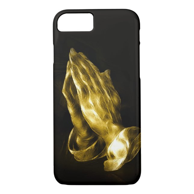 Capa Para iPhone, Case-Mate Mãos praying bronzeadas ouro (Verso)