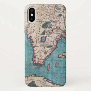 Capa Para iPhone X Mapa antigo de Florida e de Cuba