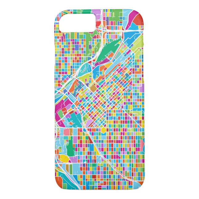Capa Para iPhone, Case-Mate Mapa colorido de Denver (Verso)