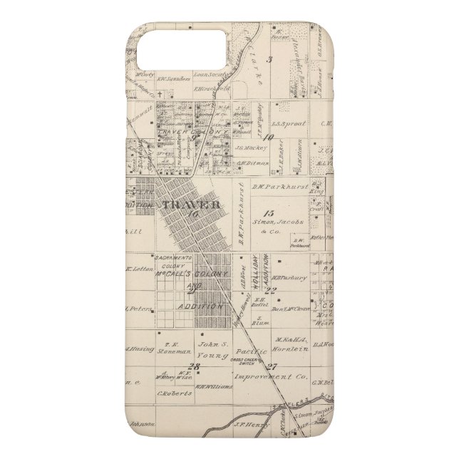 Capa Para iPhone, Case-Mate Mapa da seção de T17S R23E Tulare County (Verso)