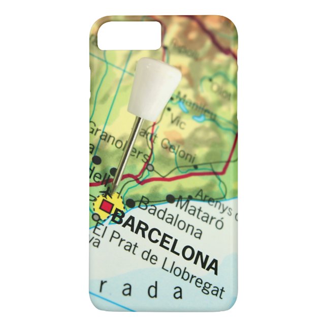 Capa Para iPhone, Case-Mate Mapa de Barcelona com alfinete (Verso)
