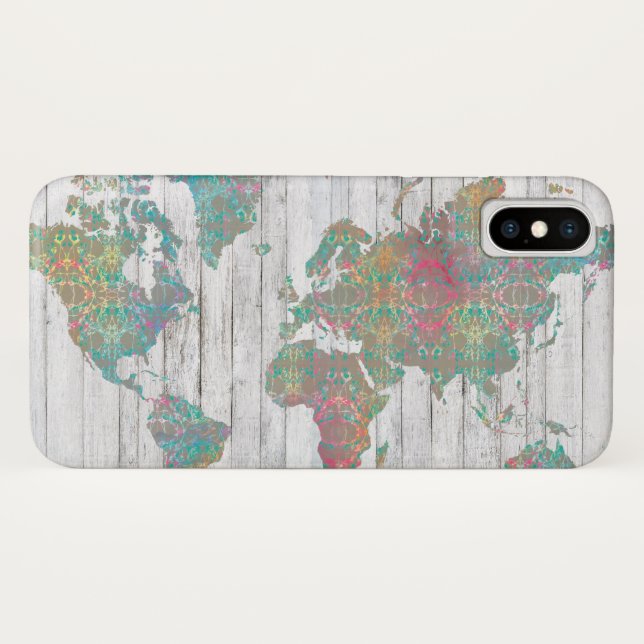 Capa Para iPhone, Case-Mate Mapa de Boho II (Verso (Horizontal))