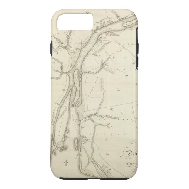 Capa Para iPhone, Case-Mate Mapa de Detroit River (Verso)