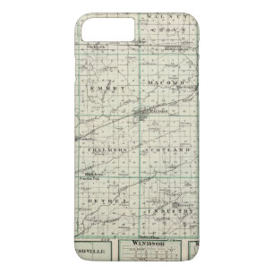 Capa iPhone 8 Plus/7 Plus Mapa de McDonough County, Rushville