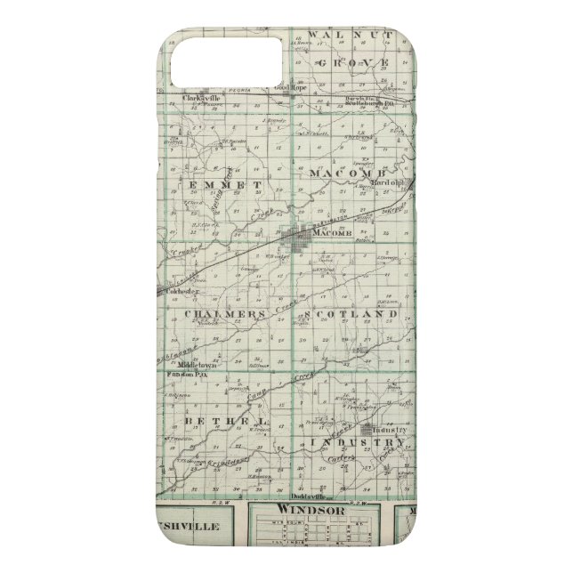 Capa Para iPhone, Case-Mate Mapa de McDonough County, Rushville (Verso)