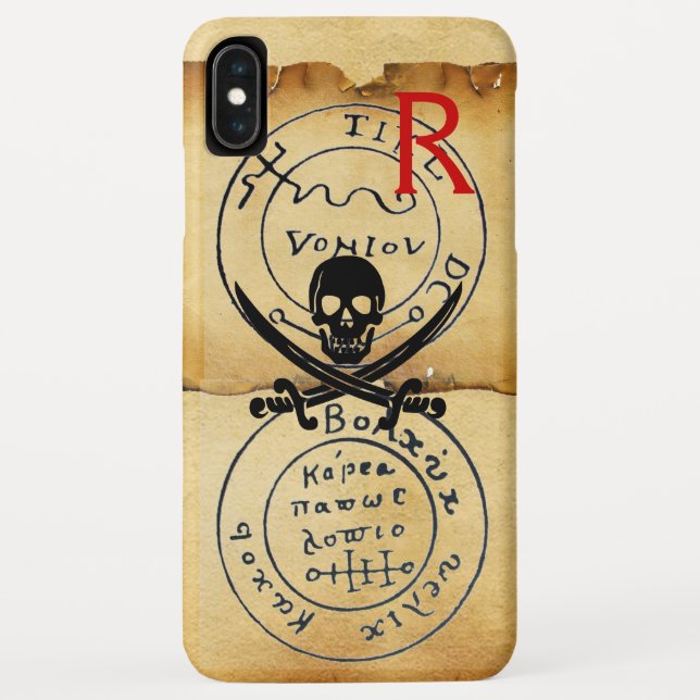CAPA PARA iPhone, Case-Mate  MAPA DE TESOURO DE PIRATAS ANTIGOS ,CABEÇA DE MORT (Verso)