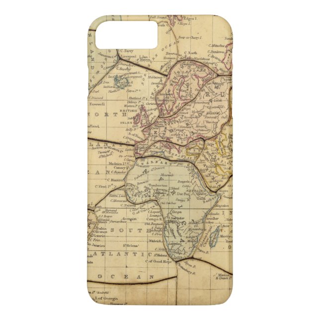 Capa Para iPhone, Case-Mate Mapa do mundo na projeção de Mercators (Verso)