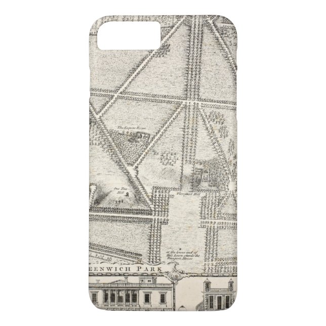 Capa Para iPhone, Case-Mate Mapa do parque de Greenwich (Verso)