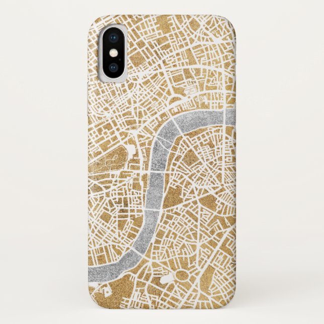 Capa Para iPhone, Case-Mate Mapa dourado da cidade de Londres (Verso)
