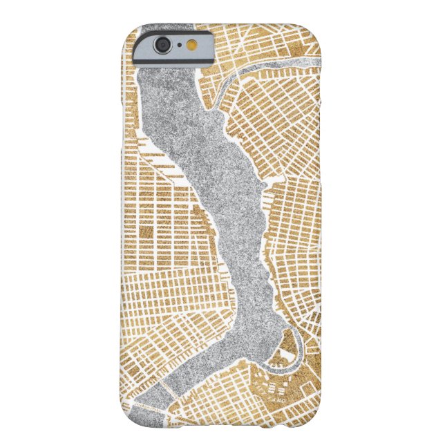Capa Para iPhone, Case-Mate Mapa dourado da cidade de New York (Verso)
