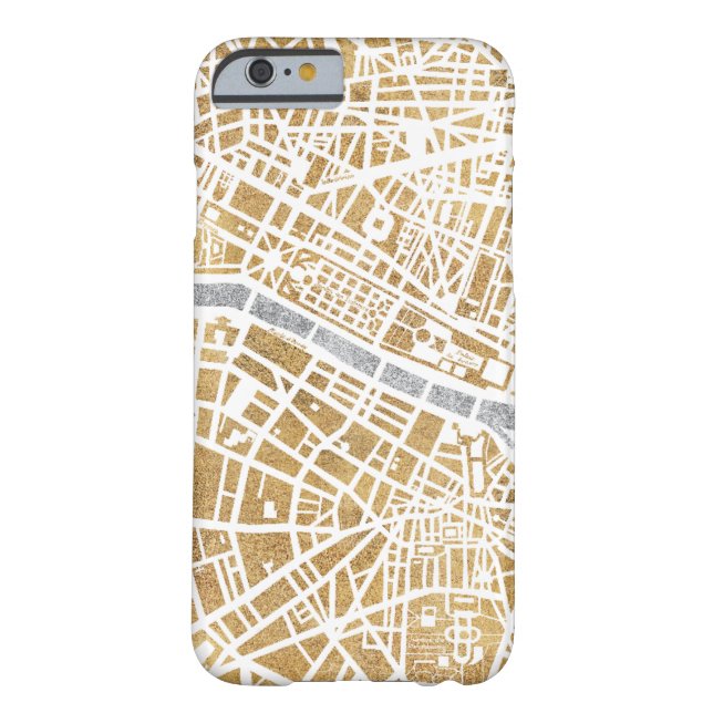 Capa Para iPhone, Case-Mate Mapa dourado da cidade de Paris (Verso)