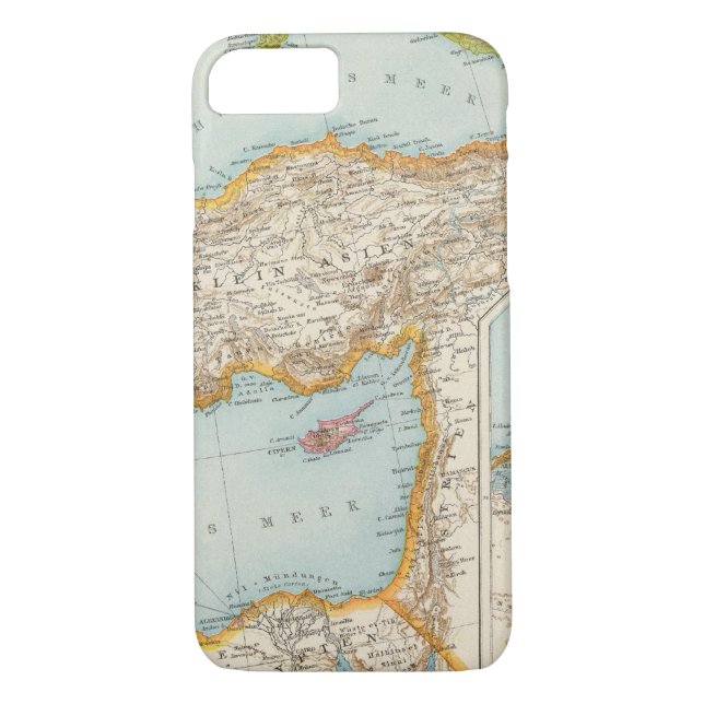 Capa Para iPhone, Case-Mate Mapa mediterrâneo oriental (Verso)