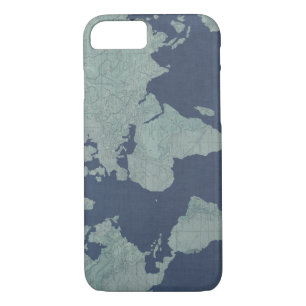 Capa Para iPhone Da Case-Mate Mapa Mundial de Linen Azul