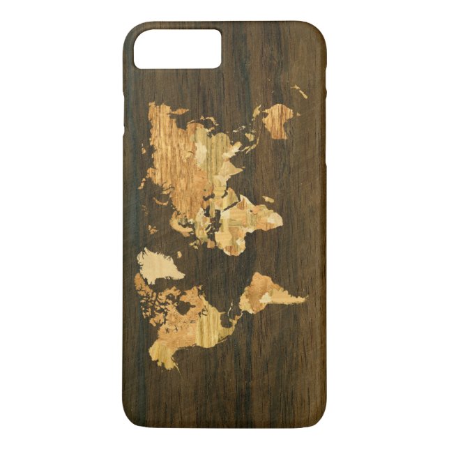 Capa Para iPhone, Case-Mate Mapa Mundial de Madeira (Verso)