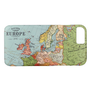 Capa iPhone 8/ 7 Mapa padrão do Bacon do 20 Century Vintage Europe