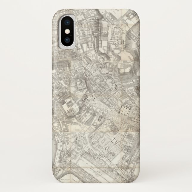 Capa Para iPhone, Case-Mate Mapa topográfico de Roma antiga, Italia (Verso)