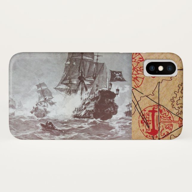 CAPA PARA iPhone, Case-Mate  MAPAS DE TRATAMENTO DE PIRATAS PIRATAS DE PIRATAS  (Verso (Horizontal))