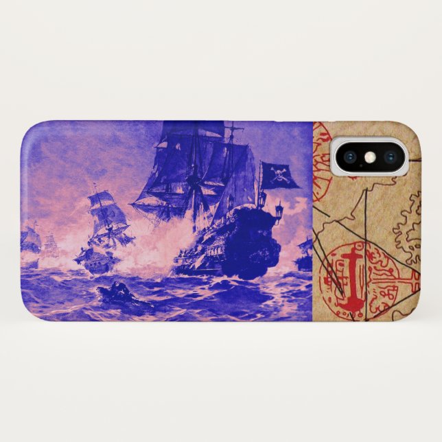 CAPA PARA iPhone, Case-Mate  MAPAS DE TRATAMENTO DE PIRATAS PIRATAS DE PIRATAS  (Verso (Horizontal))