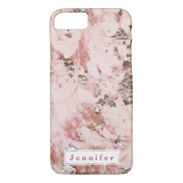 Capa Para iPhone Da Case-Mate Marble de ouro rosa brilhante moderno, pincelado, 