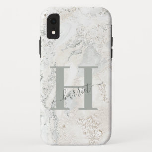 Capa Para iPhone Da Case-Mate Marble inicial para tipografia gráfica em negrito
