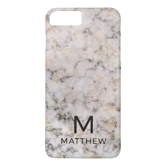 Capa Para iPhone, Case-Mate Marble Monograma (Verso)