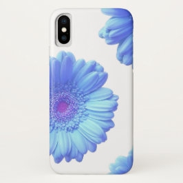 Capa Para iPhone X Margarida azul-gerbera